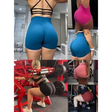 Sunzel 8" / 5" / 3" Biker Shorts for Women with Pockets, High Waisted Yoga Workout Shorts Black Medium