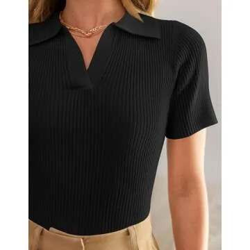 ZESICA Women's V Neck T-shirt - Comfortable & Stylish Top