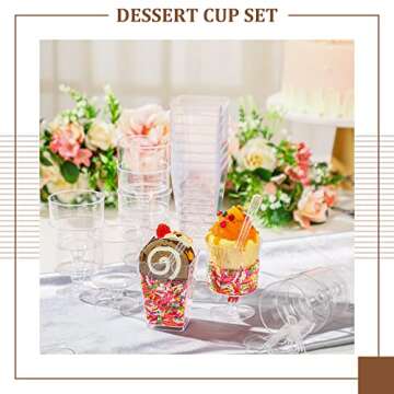 Funtery 300 Pack Mini Dessert Cups with Spoons Bulk
