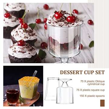 Funtery 300 Pack Mini Dessert Cups with Spoons Bulk