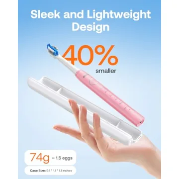 Bitvae D2 Electric Toothbrush - Rechargeable, 8 Brush Heads, Pink