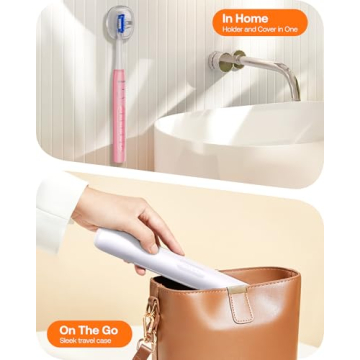 Bitvae D2 Electric Toothbrush - Rechargeable, 8 Brush Heads, Pink