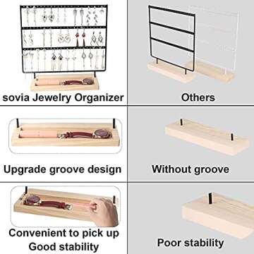 Sovia Earring Organizer - 3-Tier Jewelry Holder Stand