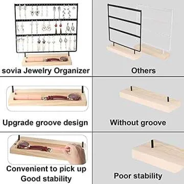 Sovia Earring Organizer - 3-Tier Jewelry Holder Stand