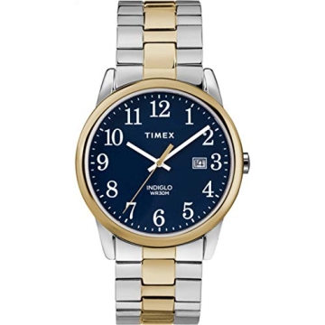 Timex Easy Reader Date 38mm Two-Tone Watch with Indiglo - Classic Style & Modern Functionality