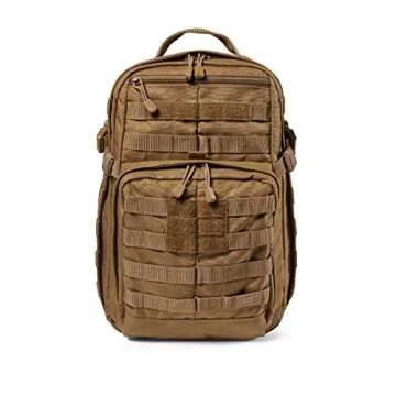 5.11 Tactical Backpack – Rush 12 2.0 – Military Molle Pack, CCW with Multiple Compartments, 24 Liter, Small, Style 56561, Kangaroo