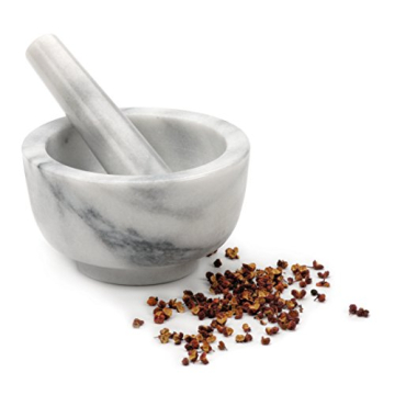 RSVP White Marble Mortar and Pestle for Easy Grinding