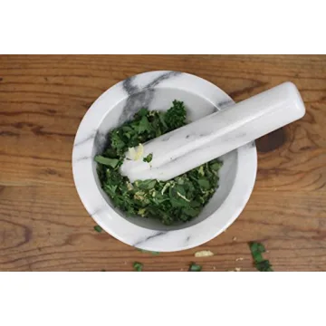 RSVP White Marble Mortar and Pestle for Easy Grinding