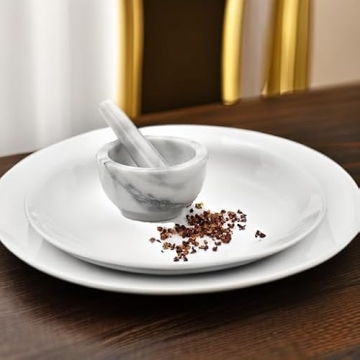 RSVP White Marble Mortar and Pestle for Easy Grinding
