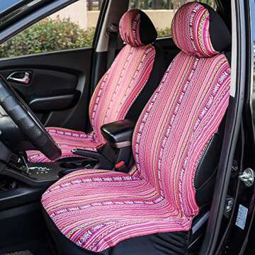 TAGMORE Pink Car Seat Cover Hippie Boho 4PCS Cute Western Accesories for Women Girls' GIF, Automotiv...