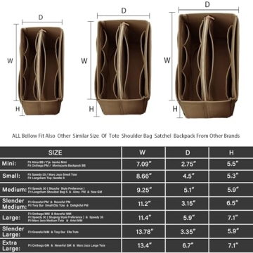 ZTUJO Purse Organizer - Stylish Felt Insert for Handbags