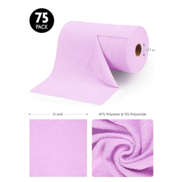 Versatile Microfiber Cleaning Cloth Roll - 75 Pack