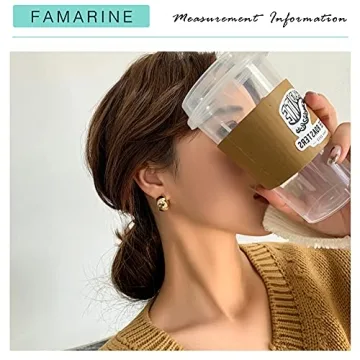 FAMARINE Chunky Gold Hoop Earrings for Women and Men