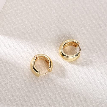 FAMARINE Chunky Gold Hoop Earrings for Women and Men