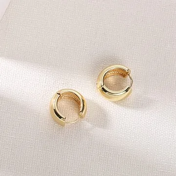 FAMARINE Chunky Gold Hoop Earrings for Women and Men