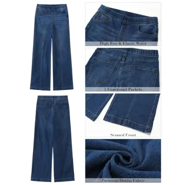 GRAPENT Casual Work Outfits for Women Womans Jeans Women Fashion Womens Bottoms Going Out Jeans Womens Chinos Jeans Business Casual Women Color Nightfall Blue Size XL X-Large Size 16 Size 18