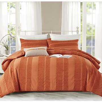 Cupocupa Queen Comforter Set Caramel Tufted Comforter Sets Bedding for Queen Bed 3PCS Boho Comforter...