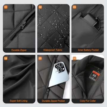 Glaais Women's Heated Vest with 16000mAh Battery Pack