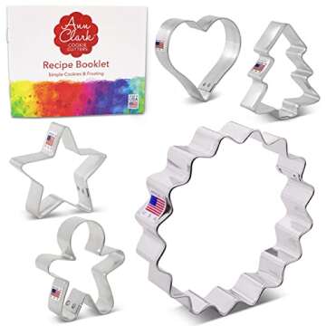 Ann Clark Christmas Linzer Cookie Cutters Set - 5-Pc in USA