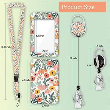 ID Badge Holder with Lanyard, Retractable Badge Reel with Swivel Belt Clip, Detachable Lanyard Name ...