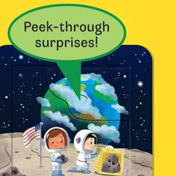 Peek-a-Flap Space Children's Lift-a-Flap Board Book - Planets, Solar System, Outer Space, Rockets & More