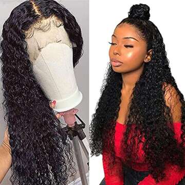 Pizazz Curly Lace Front Wig 180% Density Brazilian Hair