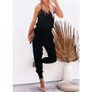 Lacozy Plus Size Jumpsuit with Pockets and Ruffles