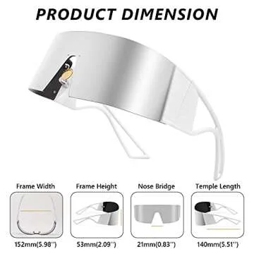 FEISEDY Oversized Flat Top Futuristic Wrap Sunglasses One Piece Goggles for Women Men Fashion Shades B4054