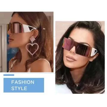 FEISEDY Oversized Flat Top Futuristic Wrap Sunglasses One Piece Goggles for Women Men Fashion Shades B4054