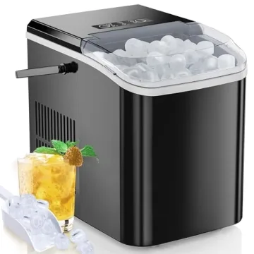 SMUG Countertop Ice Maker, 9 Cubes in 6 Mins, 26lbs in 24Hrs, 2 Sizes of Bullet Ice, Auto-Cleaning, ...