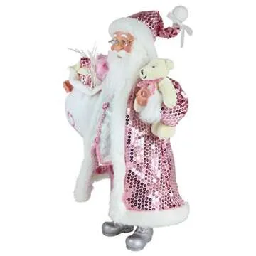 Windy Hill Collection 16" Inch Standing Think Pink Santa Claus Christmas Breast Cancer Awareness Figurine Figure Decoration 168450