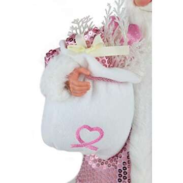 Windy Hill Collection 16" Inch Standing Think Pink Santa Claus Christmas Breast Cancer Awareness Figurine Figure Decoration 168450
