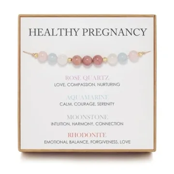 NOURISHLOV Healthy Pregnancy Gift, Moonstone Bracelet, Hope Bracelet for Women, First Time Mom Gifts...