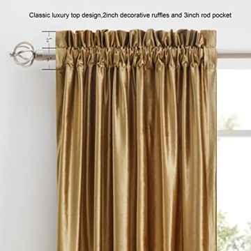 Luxury Golden Velvet Blackout Curtains for Elegance