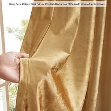 Luxury Golden Velvet Blackout Curtains for Elegance