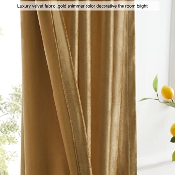 Luxury Golden Velvet Blackout Curtains for Elegance