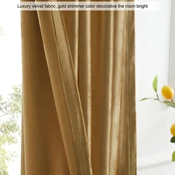 Luxury Golden Velvet Blackout Curtains for Elegance