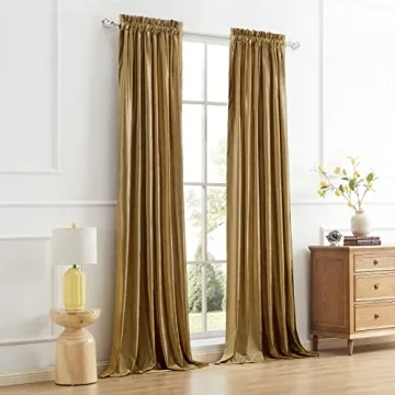 Luxury Golden Velvet Blackout Curtains for Elegance