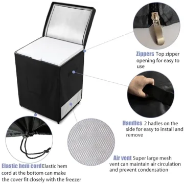 Heavy Duty Outdoor Freezer Cover - 100% Waterproof