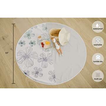 3-in-1 Splat Mat for High Chair, Waterproof & Non-Slip Baby Feeding Mat, Large Coverage, Easy to Cle...