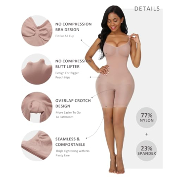 FeelinGirl Bodysuit High Waist Shapewear Butt Lifter