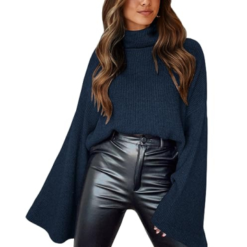 BTFBM Women's Oversized Turtleneck Pullover Sweater 2024