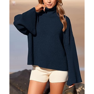 BTFBM Women's Oversized Turtleneck Pullover Sweater 2024