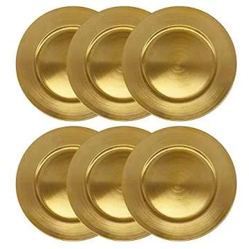 Elegant Gold Charger Plates for Any Occasion - 6 Pack