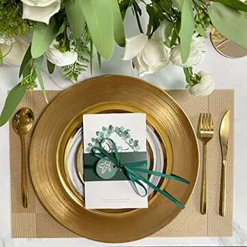 Elegant Gold Charger Plates for Any Occasion - 6 Pack