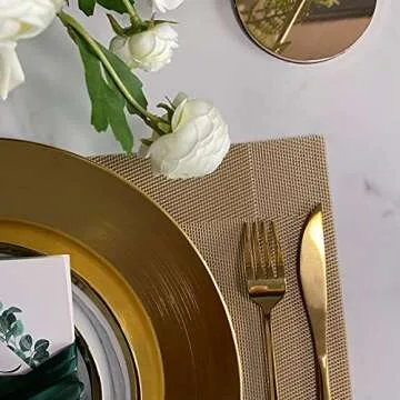 Elegant Gold Charger Plates for Any Occasion - 6 Pack