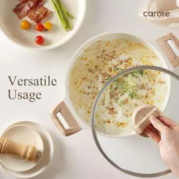 CAROTE 11 Piece Non Stick Cookware Set for Healthy Cooking