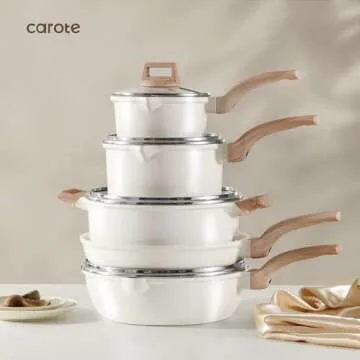 CAROTE 11 Piece Non Stick Cookware Set for Healthy Cooking