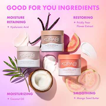 Kopari Ultra Restore Body Butter, Whipped Lightweight Formula, Hyaluronic Acid & Mango Butter, Deep Long-Lasting Moisture, Tahitian Vanilla 7.7 oz