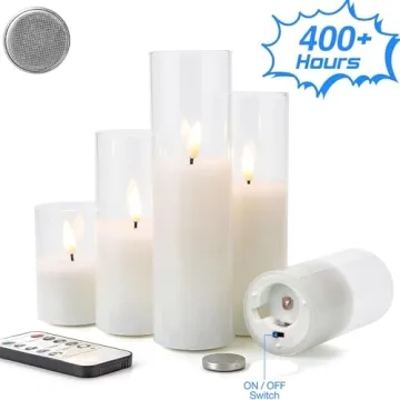 Eywamage Flameless Candles with Remote for Safe Ambiance